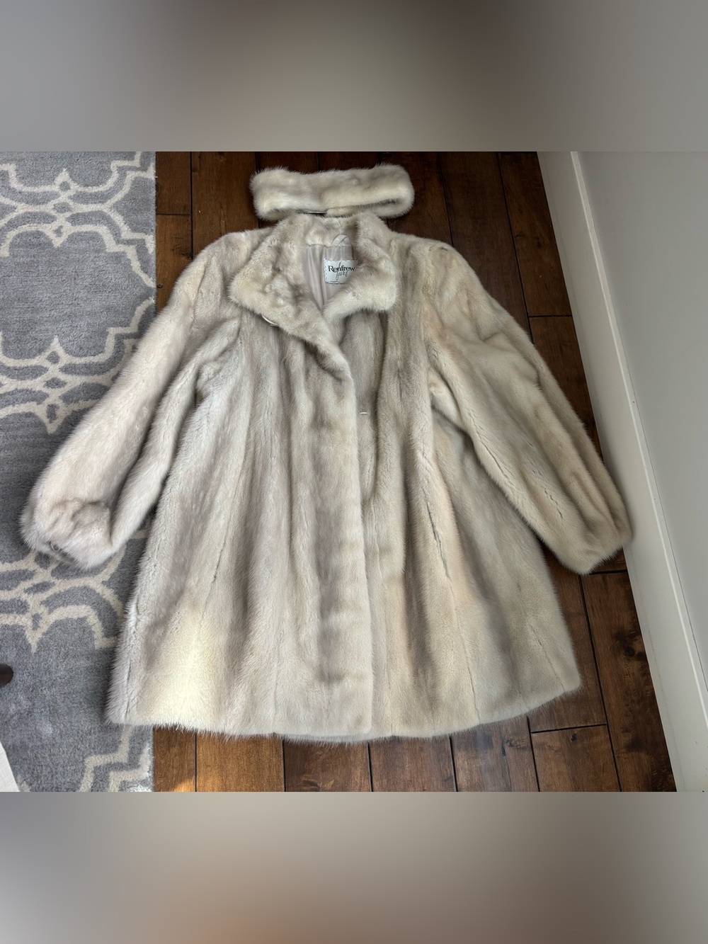 Genuine Mink Coat with Matching Headband Size Medium
